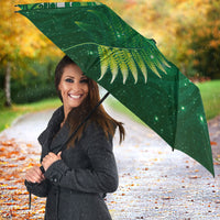 Aotearoa New Zealand New Year Umbrella Tribal Koru Tattoo Green Galaxy Maori Silver Fern LT03 - Polynesian Pride
