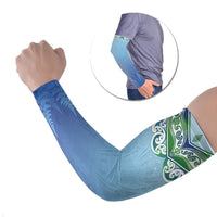 Aotearoa New Zealand New Year Arm Sleeves Maori Motifs with Silver Fern and Matariki Stars LT03 Set of 2 Multicolor - Polynesian Pride
