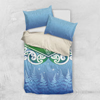 Aotearoa New Zealand New Year Bedding Set Maori Motifs with Silver Fern and Matariki Stars LT03 US Twin 172cm x 218cm Multicolor - Polynesian Pride