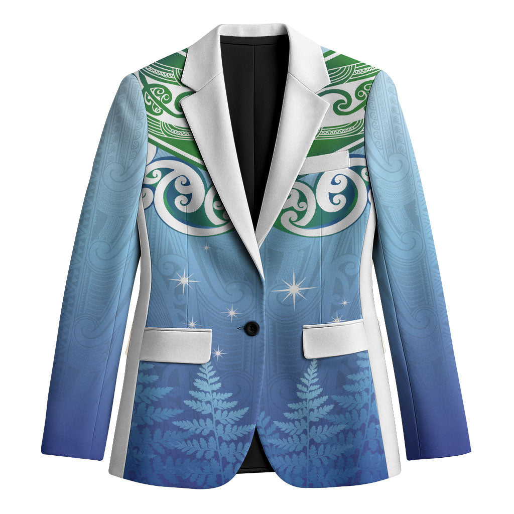 Aotearoa New Zealand New Year Blazer Maori Motifs with Silver Fern and Matariki Stars LT03 Unisex Multicolor - Polynesian Pride
