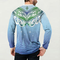 Aotearoa New Zealand New Year Button Sweatshirt Maori Motifs with Silver Fern and Matariki Stars LT03 - Polynesian Pride