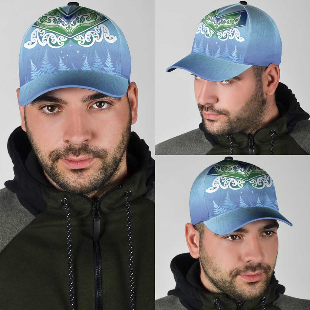 Aotearoa New Zealand New Year Classic Cap Maori Motifs with Silver Fern and Matariki Stars LT03 - Polynesian Pride