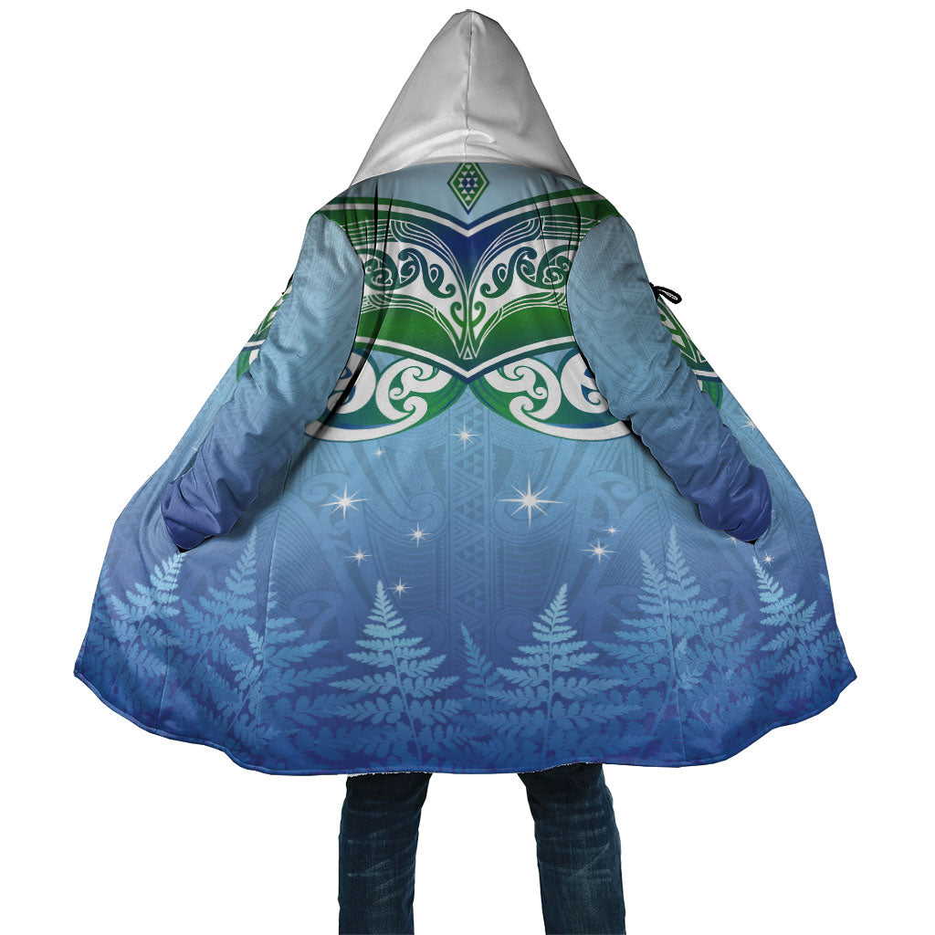 Aotearoa New Zealand New Year Cloak Maori Motifs with Silver Fern and Matariki Stars