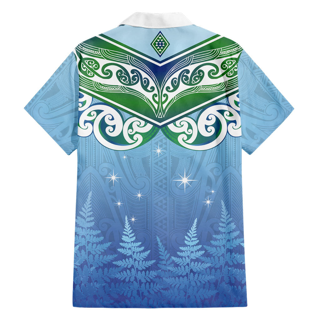 Aotearoa New Zealand New Year Family Matching Mermaid Dress and Hawaiian Shirt Maori Motifs with Silver Fern and Matariki Stars LT03 - Polynesian Pride