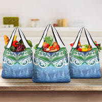 Aotearoa New Zealand New Year Grocery Bag Maori Motifs with Silver Fern and Matariki Stars LT03 3-pack One Size Multicolor - Polynesian Pride