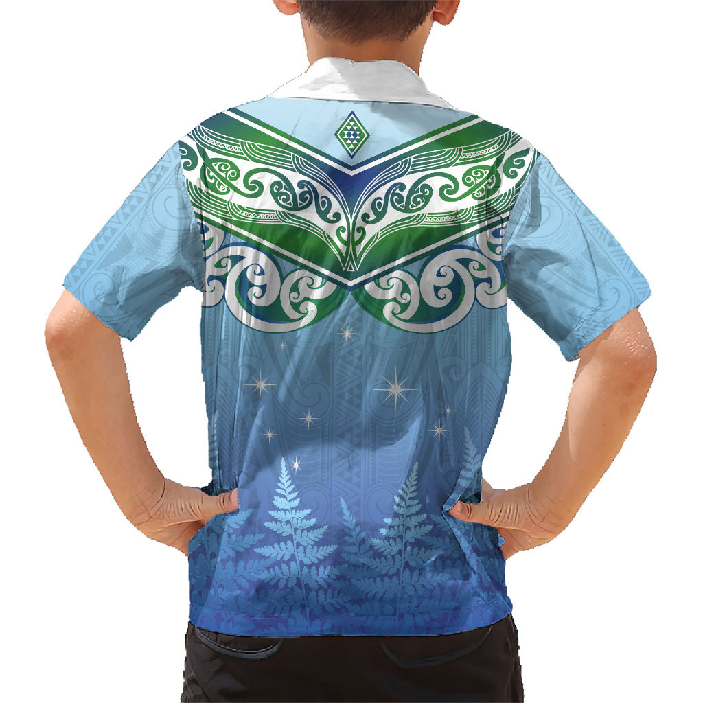 Aotearoa New Zealand New Year Hawaiian Shirt Maori Motifs with Silver Fern and Matariki Stars LT03 - Polynesian Pride