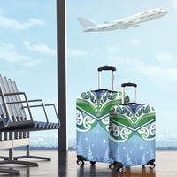 Aotearoa New Zealand New Year Luggage Cover Maori Motifs with Silver Fern and Matariki Stars LT03 - Polynesian Pride