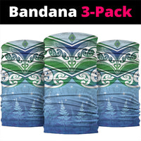 Aotearoa New Zealand New Year Neck Gaiter Maori Motifs with Silver Fern and Matariki Stars LT03 package One Size: 25*50cm Multicolor - Polynesian Pride
