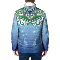 Aotearoa New Zealand New Year Padded Jacket Maori Motifs with Silver Fern and Matariki Stars LT03 - Polynesian Pride