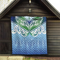 Aotearoa New Zealand New Year Quilt Maori Motifs with Silver Fern and Matariki Stars LT03 - Polynesian Pride