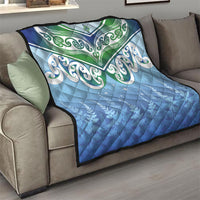 Aotearoa New Zealand New Year Quilt Maori Motifs with Silver Fern and Matariki Stars LT03 - Polynesian Pride