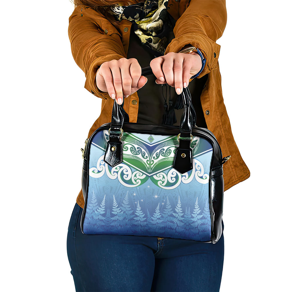 Aotearoa New Zealand New Year Shoulder Handbag Maori Motifs with Silver Fern and Matariki Stars LT03 One Size Multicolor - Polynesian Pride