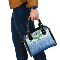 Aotearoa New Zealand New Year Shoulder Handbag Maori Motifs with Silver Fern and Matariki Stars LT03 - Polynesian Pride