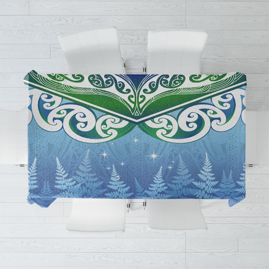 Aotearoa New Zealand New Year Tablecloth Maori Motifs with Silver Fern and Matariki Stars LT03 Multicolor - Polynesian Pride