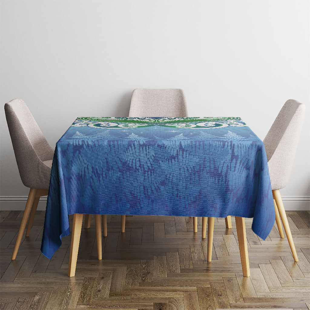 Aotearoa New Zealand New Year Tablecloth Maori Motifs with Silver Fern and Matariki Stars LT03 - Polynesian Pride