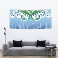 Aotearoa New Zealand New Year Tapestry Maori Motifs with Silver Fern and Matariki Stars LT03 - Polynesian Pride