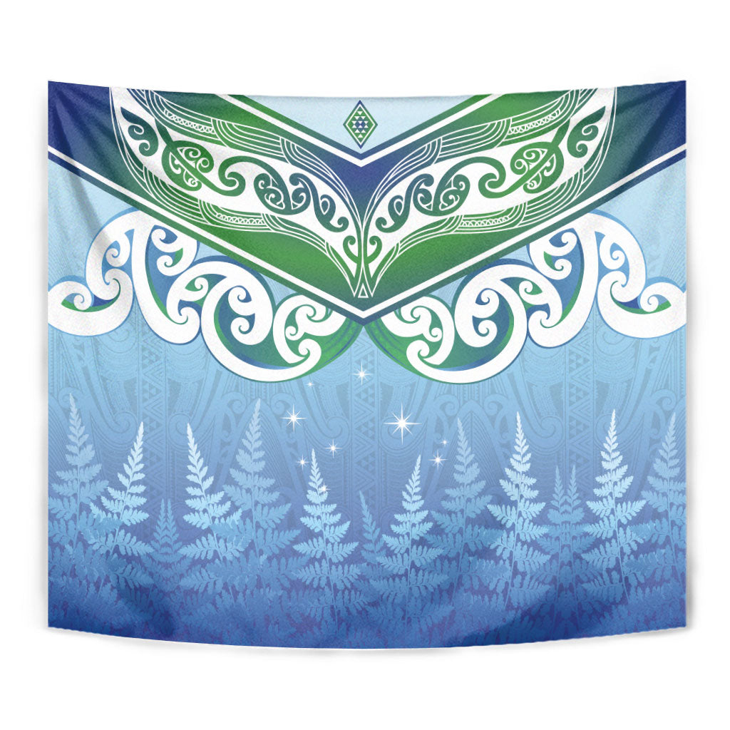 Aotearoa New Zealand New Year Tapestry Maori Motifs with Silver Fern and Matariki Stars LT03 - Polynesian Pride