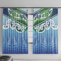 Aotearoa New Zealand New Year Window Curtain Maori Motifs with Silver Fern and Matariki Stars LT03 With Hooks Multicolor - Polynesian Pride
