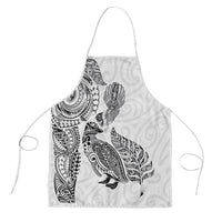 Aotearoa Moko Tribal Tattoo Apron New Zealand Maori Penguin and Fantail White Color LT03 White - Polynesian Pride