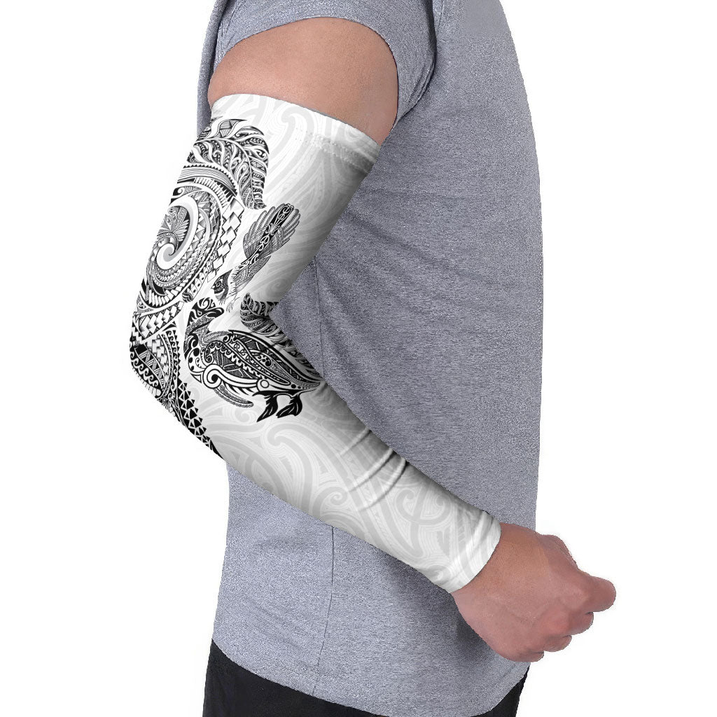 Aotearoa Moko Tribal Tattoo Arm Sleeves New Zealand Maori Penguin and Fantail White Color LT03 - Polynesian Pride