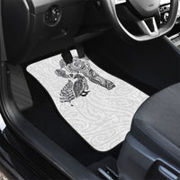 Aotearoa Moko Tribal Tattoo Car Mats New Zealand Maori Penguin and Fantail White Color LT03 - Polynesian Pride