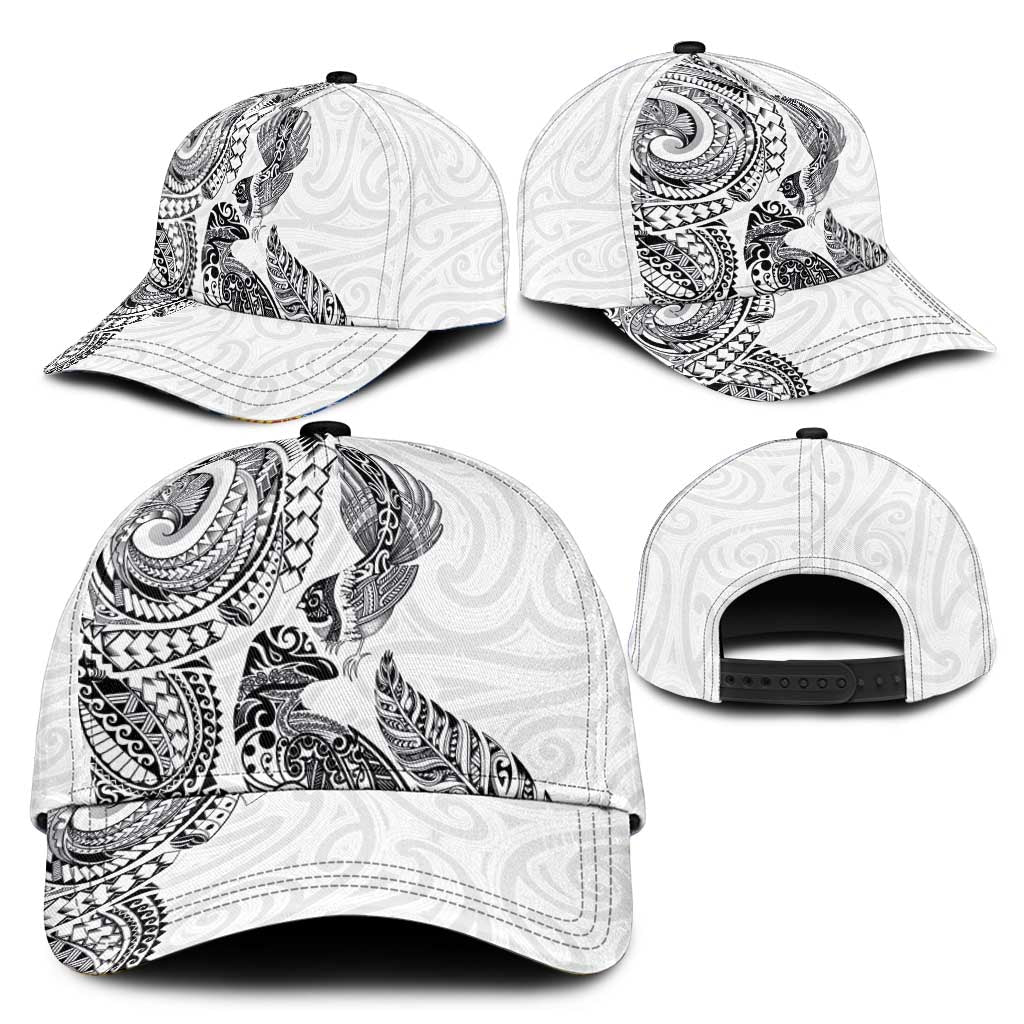 Aotearoa Moko Tribal Tattoo Classic Cap New Zealand Maori Penguin and Fantail White Color LT03 - Polynesian Pride