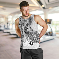 Aotearoa Moko Tribal Tattoo Men Tank Top New Zealand Maori Penguin and Fantail White Color LT03 White - Polynesian Pride