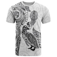 Aotearoa Moko Tribal Tattoo T Shirt New Zealand Maori Penguin and Fantail White Color LT03 White - Polynesian Pride