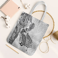 Aotearoa Moko Tribal Tattoo Tote Bag New Zealand Maori Penguin and Fantail White Color LT03 White Strap One Size White - Polynesian Pride