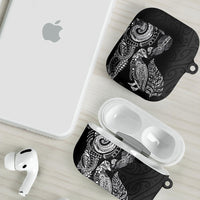 Aotearoa Moko Tribal Tattoo AirPods Case New Zealand Maori Penguin and Fantail Black Color LT03 - Polynesian Pride