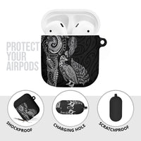 Aotearoa Moko Tribal Tattoo AirPods Case New Zealand Maori Penguin and Fantail Black Color LT03 - Polynesian Pride