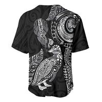 Aotearoa Moko Tribal Tattoo Baseball Jersey New Zealand Maori Penguin and Fantail Black Color LT03 - Polynesian Pride