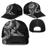 Aotearoa Moko Tribal Tattoo Baseball Net Cap New Zealand Maori Penguin and Fantail Black Color LT03 - Polynesian Pride