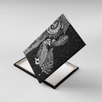 Aotearoa Moko Tribal Tattoo Canvas Wall Art New Zealand Maori Penguin and Fantail Black Color LT03 With Frame Black - Polynesian Pride