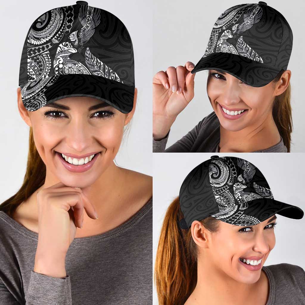 Aotearoa Moko Tribal Tattoo Classic Cap New Zealand Maori Penguin and Fantail Black Color LT03 - Polynesian Pride