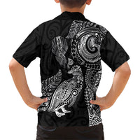 Aotearoa Moko Tribal Tattoo Hawaiian Shirt New Zealand Maori Penguin and Fantail Black Color LT03 - Polynesian Pride
