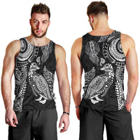 Aotearoa Moko Tribal Tattoo Men Tank Top New Zealand Maori Penguin and Fantail Black Color LT03 - Polynesian Pride