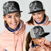 Aotearoa Moko Tribal Tattoo Mesh Trucker Cap New Zealand Maori Penguin and Fantail Black Color LT03 - Polynesian Pride