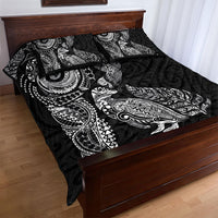 Aotearoa Moko Tribal Tattoo Quilt Bed Set New Zealand Maori Penguin and Fantail Black Color LT03 - Polynesian Pride