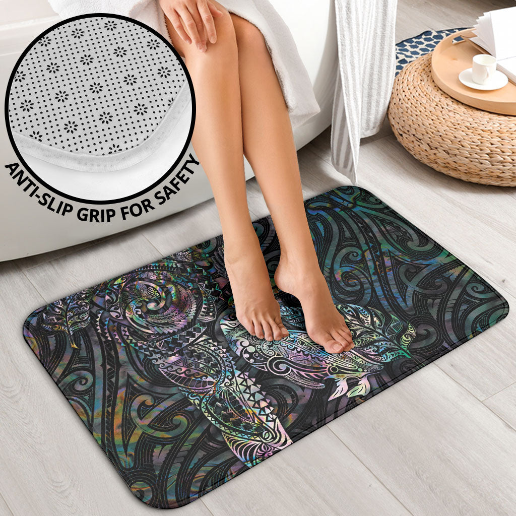 Aotearoa Moko Tribal Tattoo Bathroom Set New Zealand Maori Penguin and Fantail Paua Shell Style LT03 - Polynesian Pride