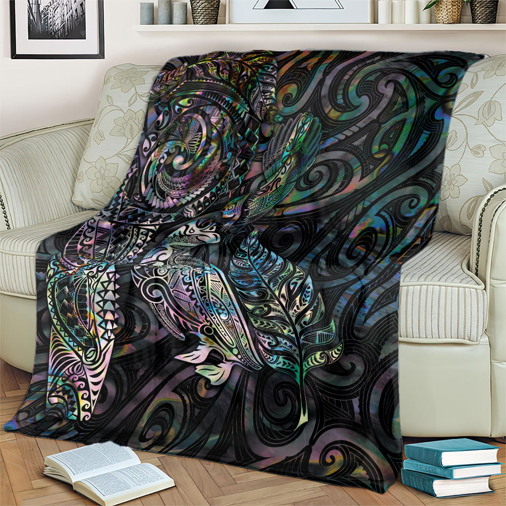 Aotearoa Moko Tribal Tattoo Blanket New Zealand Maori Penguin and Fantail Paua Shell Style LT03 - Polynesian Pride