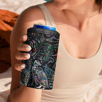 Aotearoa Moko Tribal Tattoo 4 in 1 Can Cooler Tumbler New Zealand Maori Penguin and Fantail Paua Shell Style LT03 - Polynesian Pride