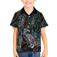 Aotearoa Moko Tribal Tattoo Hawaiian Shirt New Zealand Maori Penguin and Fantail Paua Shell Style LT03 - Polynesian Pride