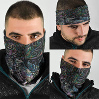 Aotearoa Moko Tribal Tattoo Neck Gaiter New Zealand Maori Penguin and Fantail Paua Shell Style LT03 - Polynesian Pride