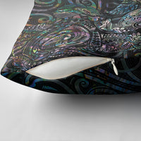 Aotearoa Moko Tribal Tattoo Pillow Cover New Zealand Maori Penguin and Fantail Paua Shell Style LT03 - Polynesian Pride