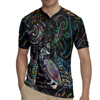 Aotearoa Moko Tribal Tattoo Rugby Jersey New Zealand Maori Penguin and Fantail Paua Shell Style LT03 - Polynesian Pride