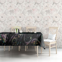 Aotearoa Moko Tribal Tattoo Tablecloth New Zealand Maori Penguin and Fantail Paua Shell Style LT03 - Polynesian Pride