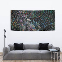 Aotearoa Moko Tribal Tattoo Tapestry New Zealand Maori Penguin and Fantail Paua Shell Style LT03 - Polynesian Pride