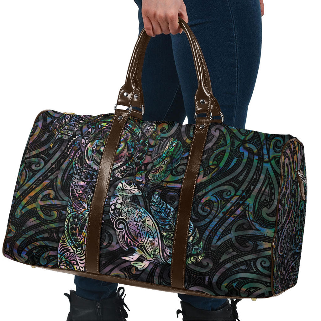 Aotearoa Moko Tribal Tattoo Travel Bag New Zealand Maori Penguin and Fantail Paua Shell Style LT03 - Polynesian Pride