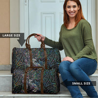 Aotearoa Moko Tribal Tattoo Travel Bag New Zealand Maori Penguin and Fantail Paua Shell Style LT03 - Polynesian Pride